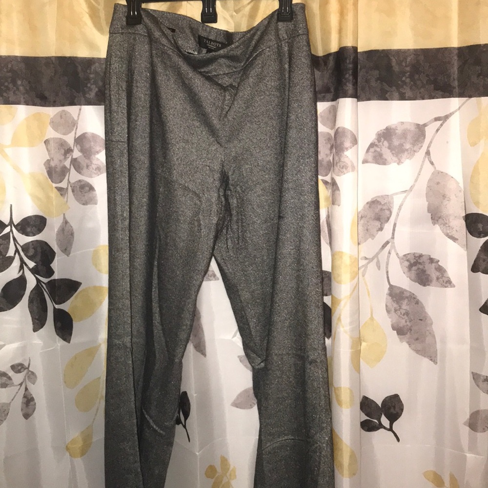 Talbots Size 12 Grey Classic Wide Leg Pant